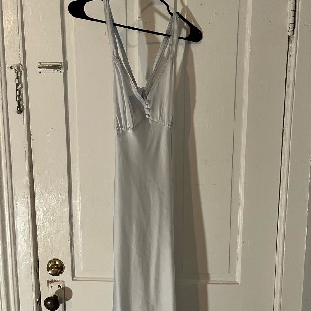 Lioness Long Light Powder Blue Silk Dress